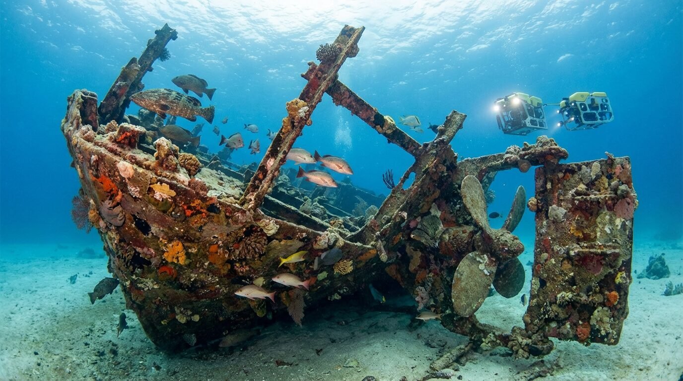 Destroços submersos de um navio histórico na costa da Flórida associados ao SS Cotopaxi