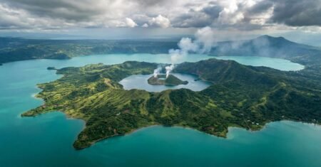 Ilha dentro de lago dentro de ilha, o fenômeno ao estilo Inception nas Filipinas revela a força do vulcão Taal e sua geografia única em Luzon