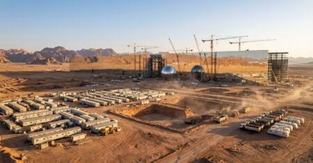 Cidade futurista da Arábia Saudita sob acusações graves de abusos e riscos trabalhistas, NEOM acelera obras e pressões rumo a 2034