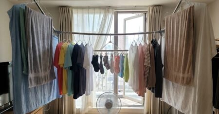Secagem lenta e cheiro de roupa úmida nunca mais, técnica japonesa que organiza o varal por tamanho melhora o fluxo de ar e acelera a secagem em espaços fechados